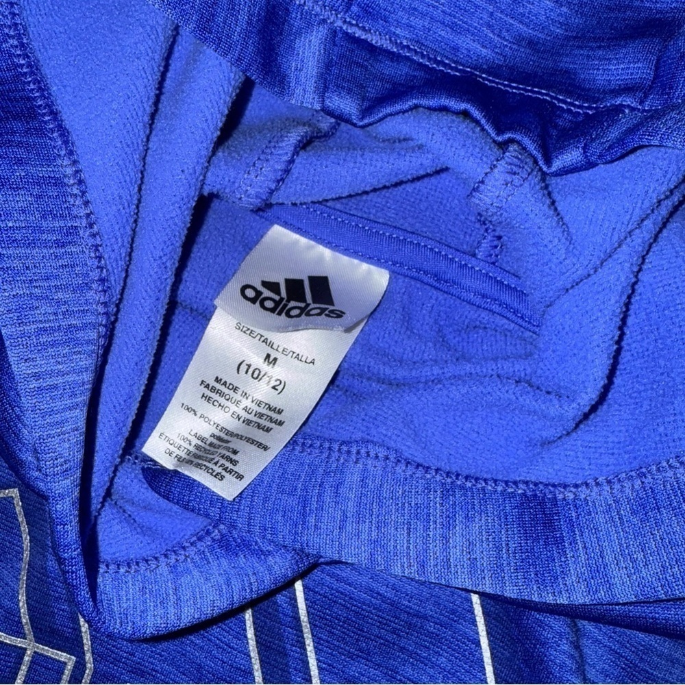 Blue Adidas Logo Hoodie - Girls Size Medium - Picture 6 of 6